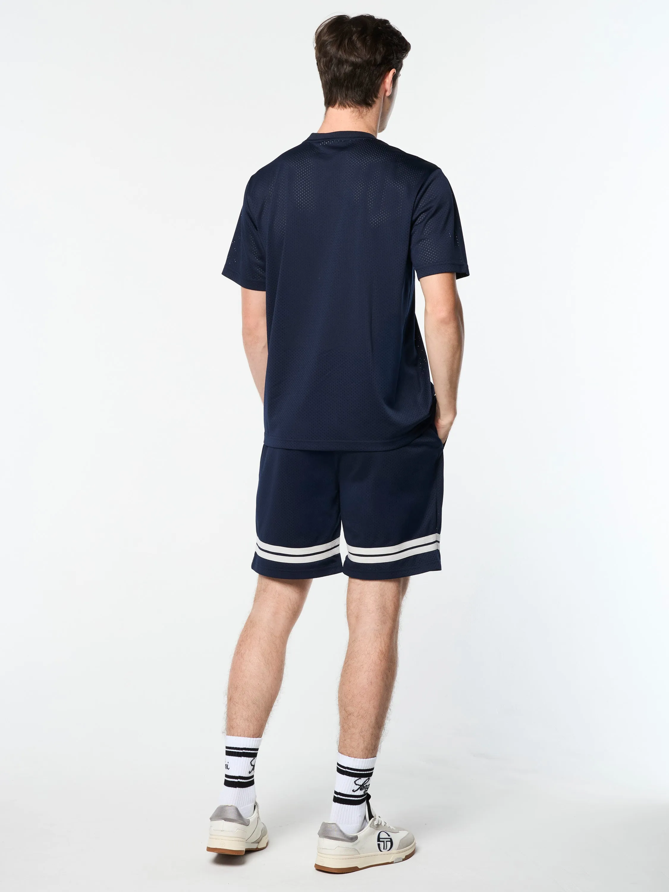 Giacomo Mesh T-Shirt- Maritime Blue/ Gray