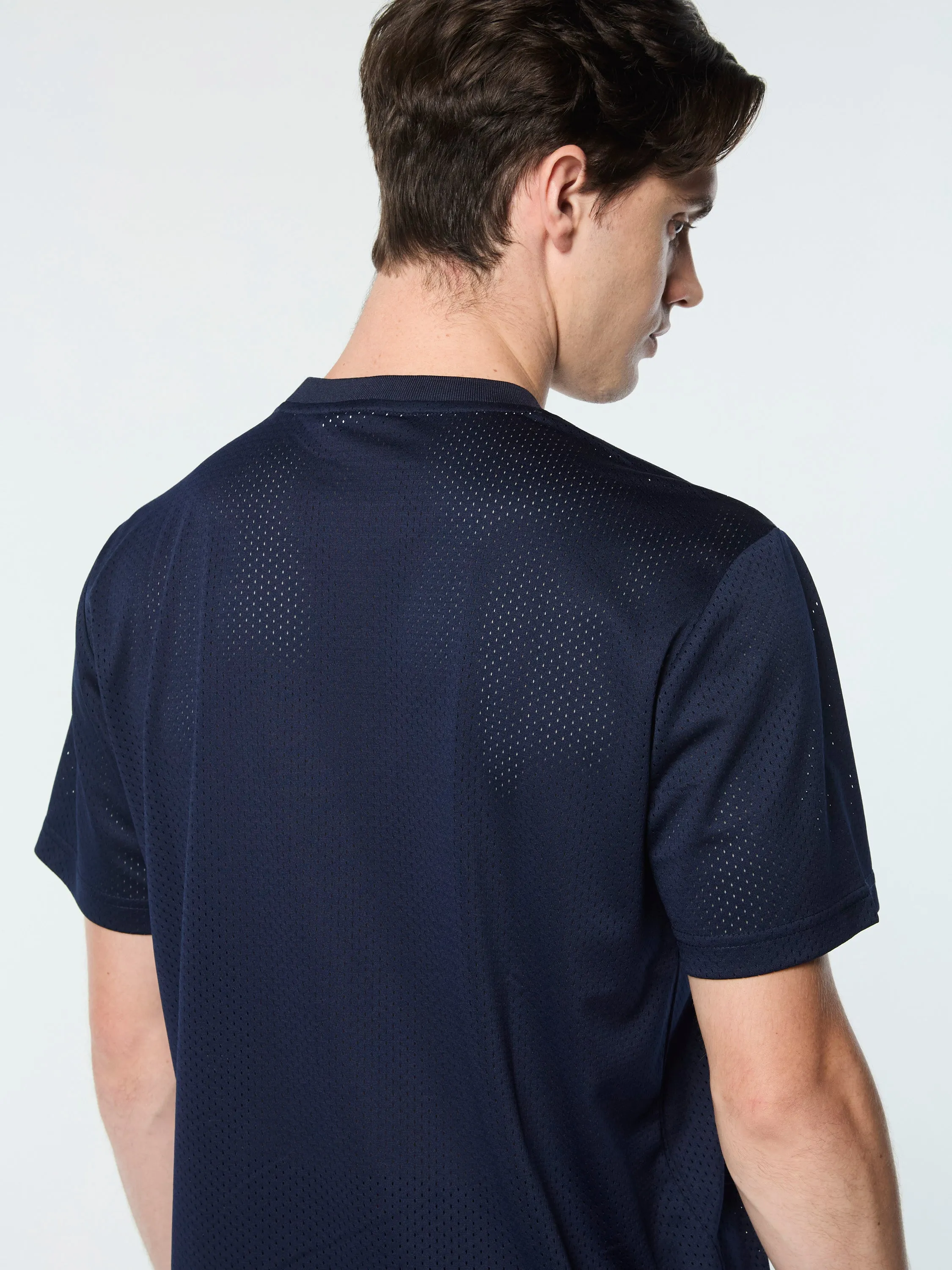 Giacomo Mesh T-Shirt- Maritime Blue/ Gray