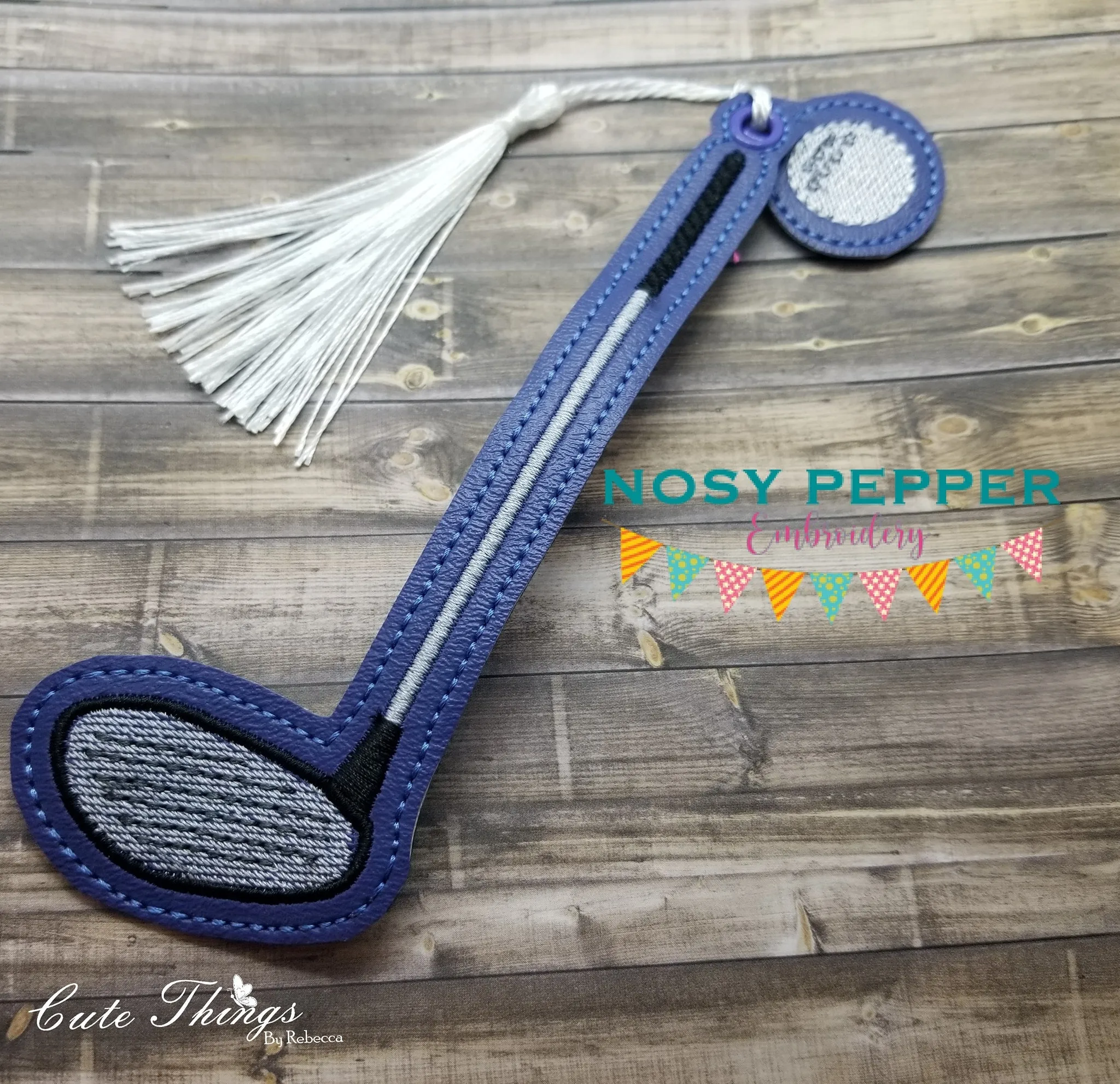 Golf club sketch bookmark/bag tag/ornament and charm set 5x7 Hoop machine embroidery design DIGITAL DOWNLOAD