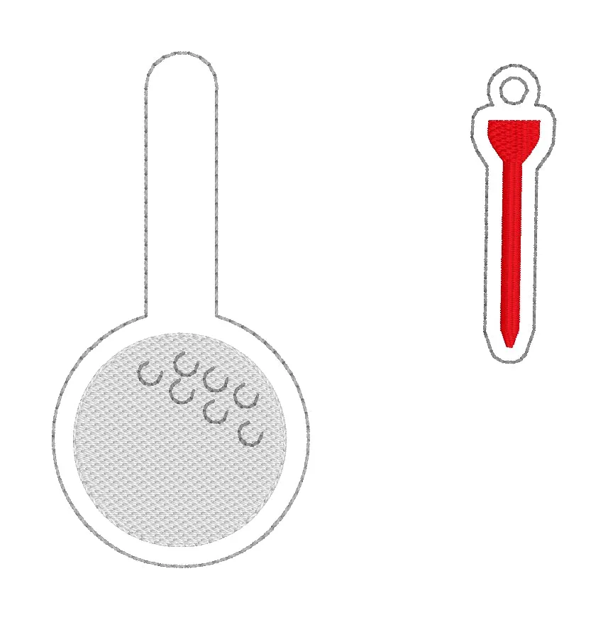 Golf snap tab and charm set (single & Multi files included) machine embroidery design DIGITAL DOWNLOAD