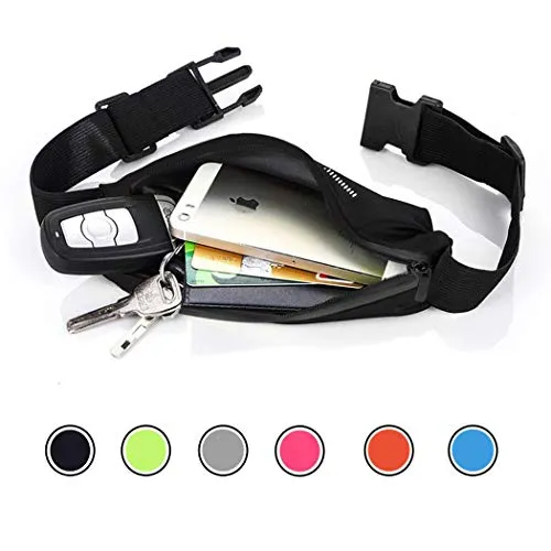 GothicBride Running Belt Waterproof Pocket Belt Waist Pack Pouch with 1 Expandable Pockets for 6.5 inches Phone(iPhone XR XS MAX 8 Plus), Cards, Money, Sports,Travel, Spy, Hiking (Orange)