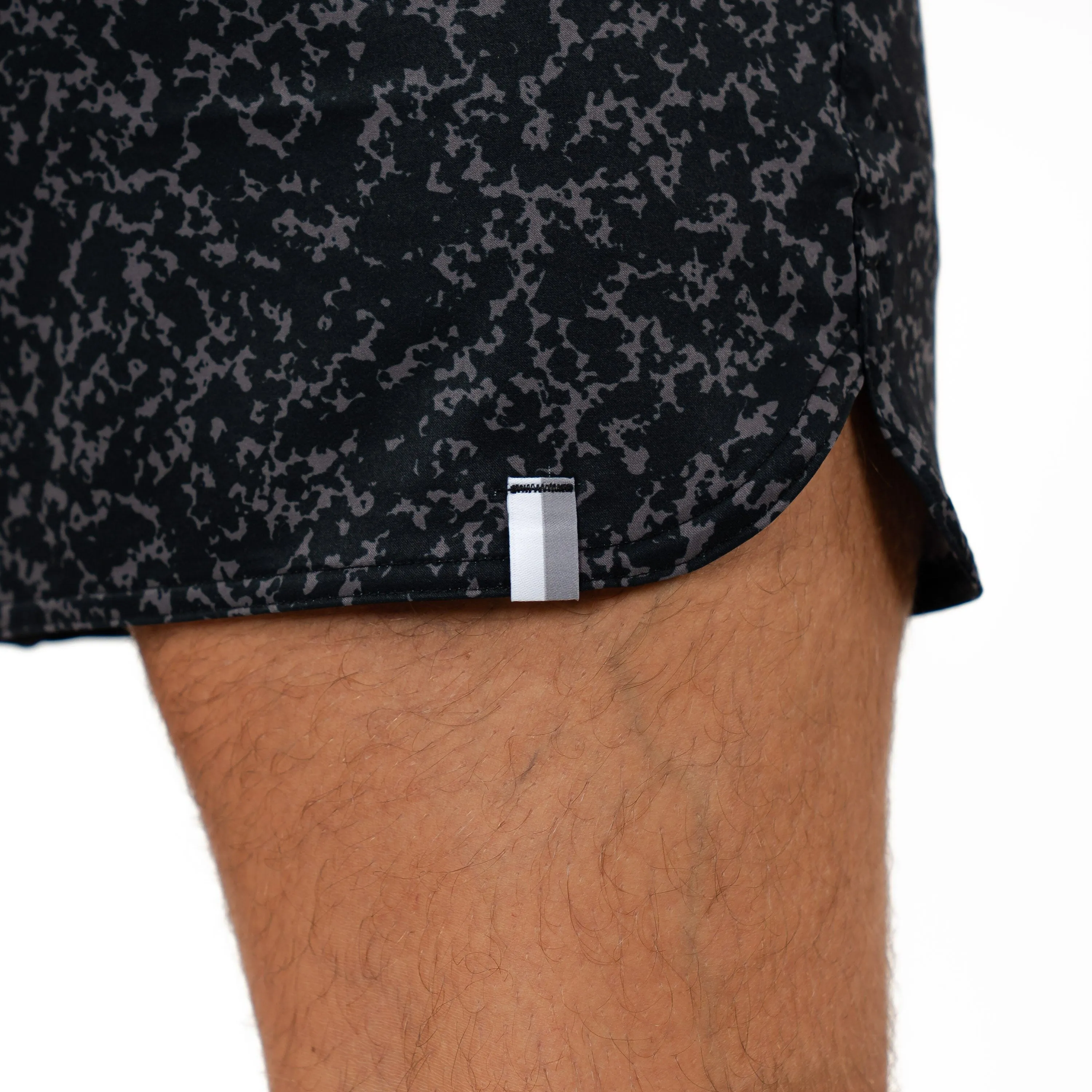 Grit Gym Short - 7" | The Granite Camo - Midnight Black/Charcoal Grey