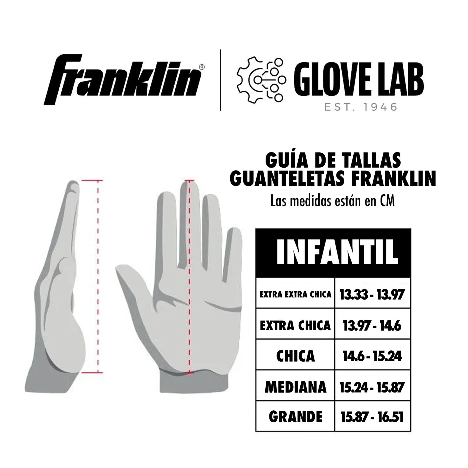 Guanteletas Beisbol Franklin Digitek Camu Blanco Negro INFANTIL