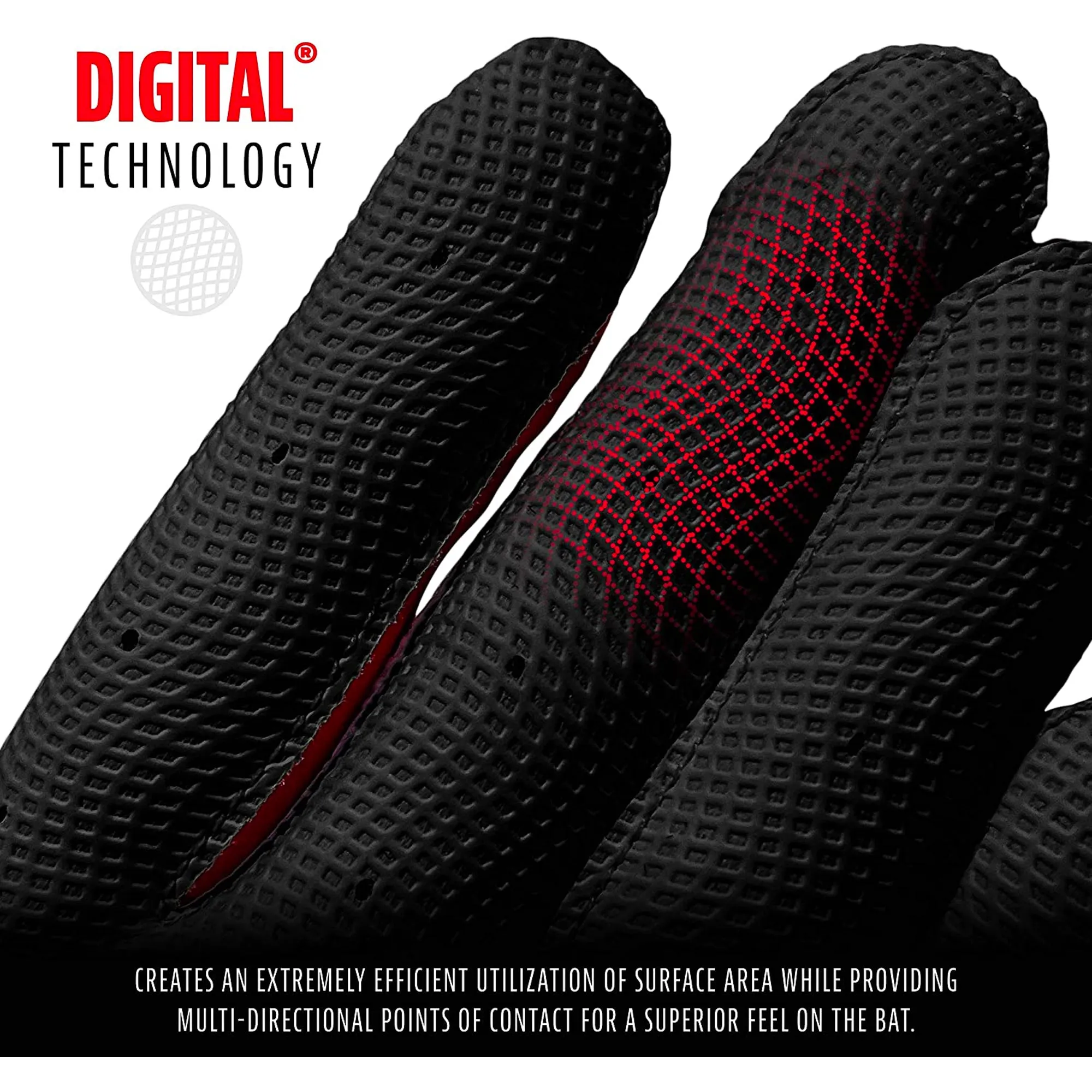 Guanteletas Beisbol Franklin Digitek Rojo Camu ADULTO