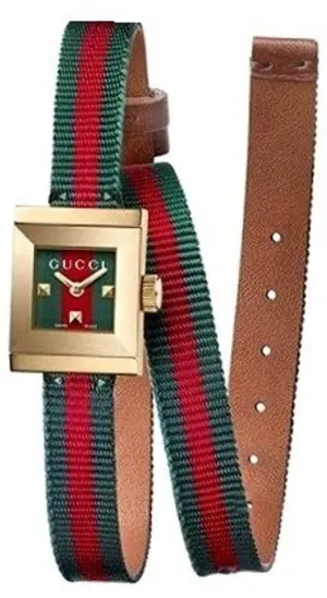 Gucci G-Frame Red and Green Dial Women's Watch YA128527