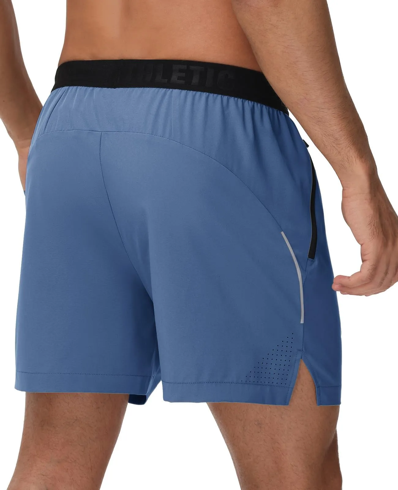GymBrave Men's 5 inch Athletic Running Shorts with Zipper Pockets Lightweight Quick Dry Workout Gym Shorts for Men