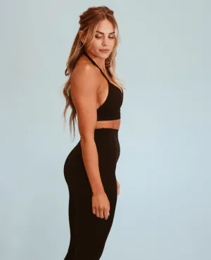 Halter Keyhole Bra - Black