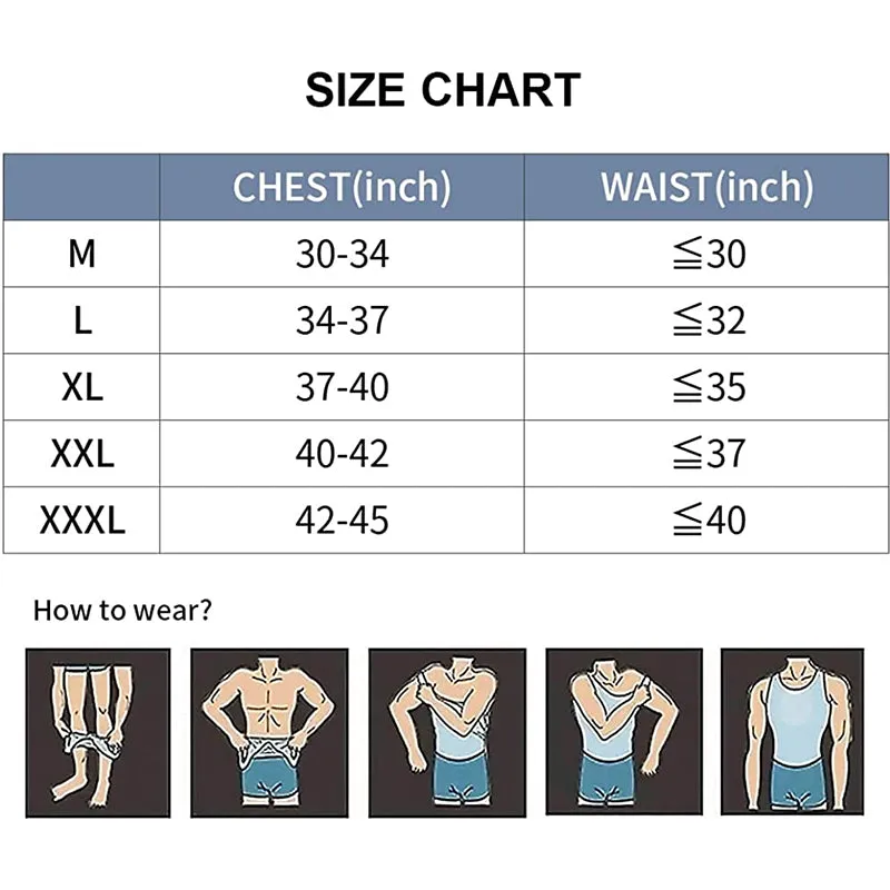 HANERDUN Men Compression Shirt Slimming Body Shaper Vest Tummy Control Shapewear Abdomen Undershirt