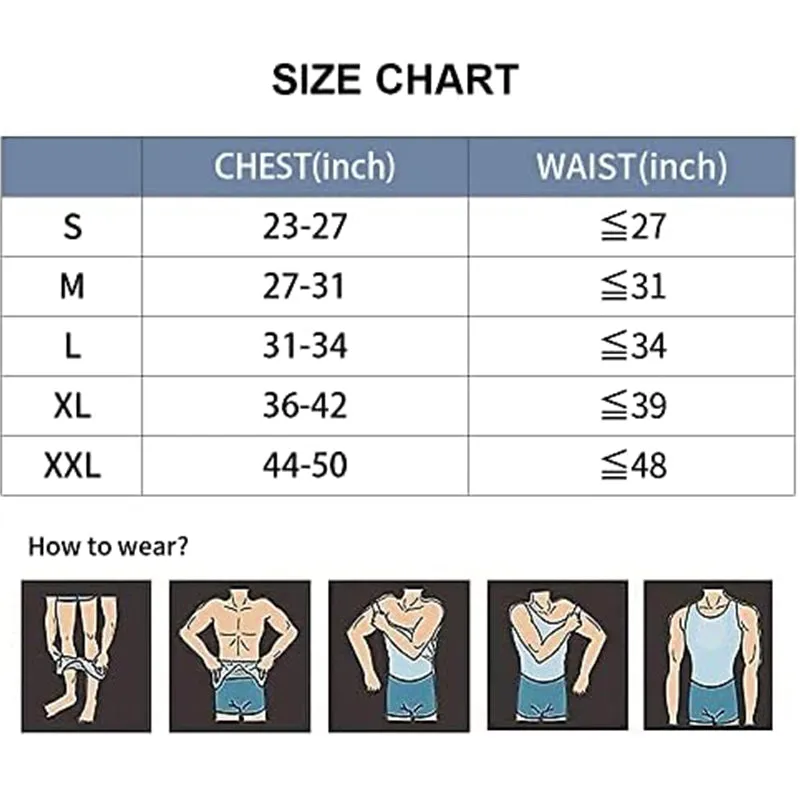 HANERDUN Men Compression Shirt Slimming Body Shaper Vest Tummy Control Shapewear Abdomen Undershirt