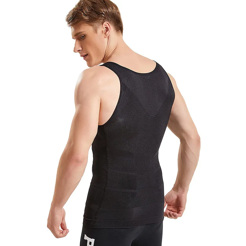 HANERDUN Men Compression Shirt Slimming Body Shaper Vest Tummy Control Shapewear Abdomen Undershirt