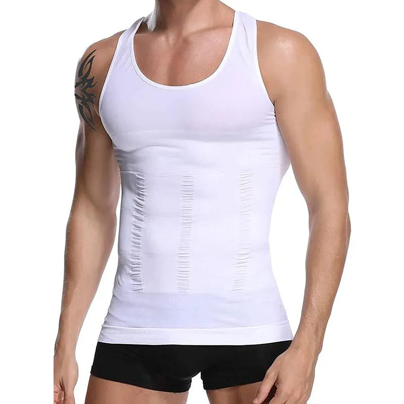 HANERDUN Men Compression Shirt Slimming Body Shaper Vest Tummy Control Shapewear Abdomen Undershirt