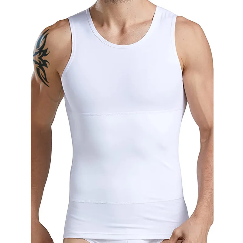 HANERDUN Men Compression Shirt Slimming Body Shaper Vest Tummy Control Shapewear Abdomen Undershirt