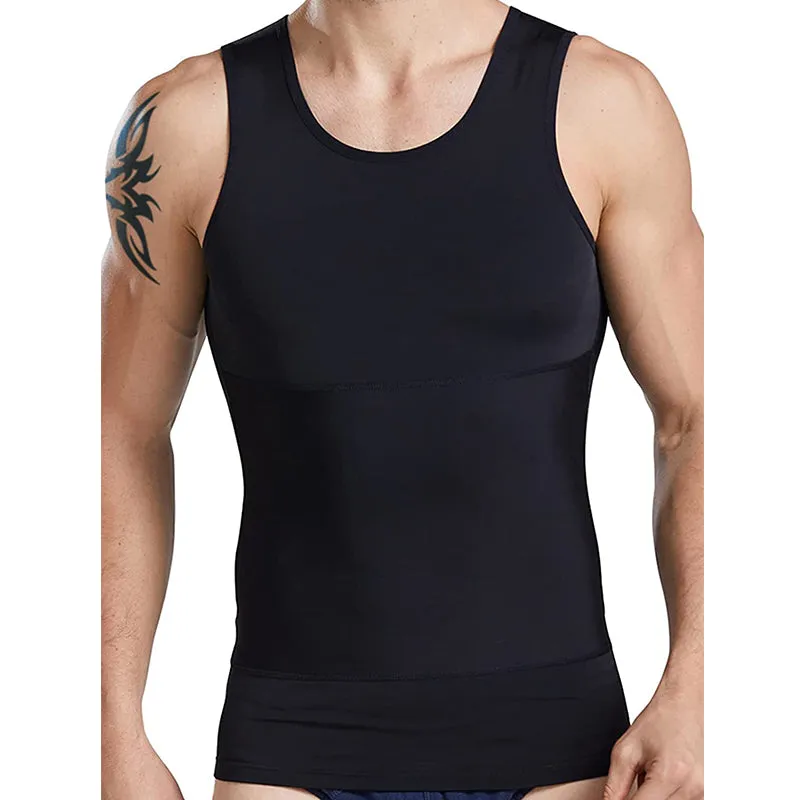 HANERDUN Men Compression Shirt Slimming Body Shaper Vest Tummy Control Shapewear Abdomen Undershirt