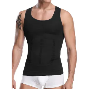 HANERDUN Men Compression Shirt Slimming Body Shaper Vest Tummy Control Shapewear Abdomen Undershirt