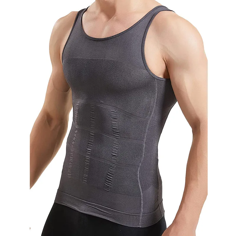HANERDUN Men Compression Shirt Slimming Body Shaper Vest Tummy Control Shapewear Abdomen Undershirt