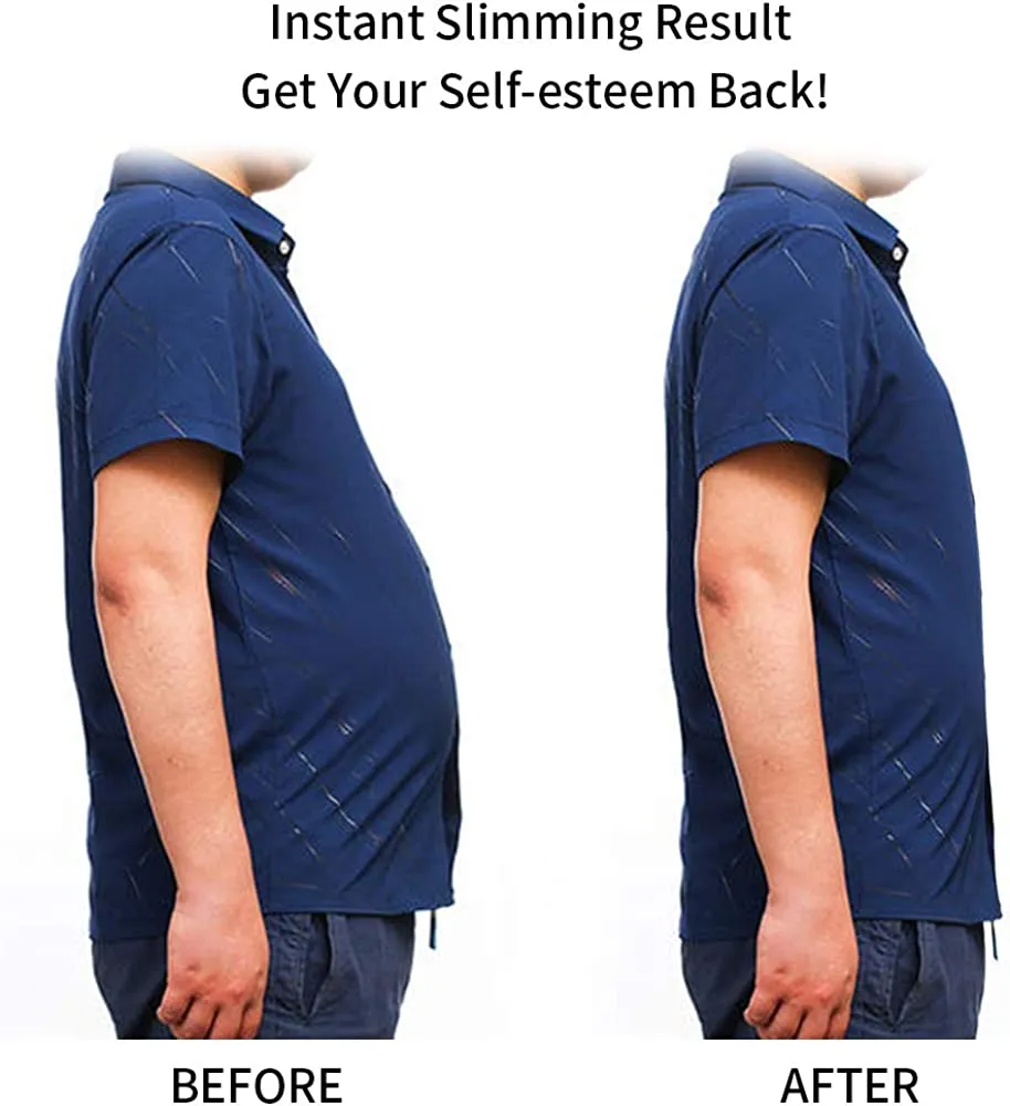 HANERDUN Men Compression Shirt Slimming Body Shaper Vest Tummy Control Shapewear Abdomen Undershirt