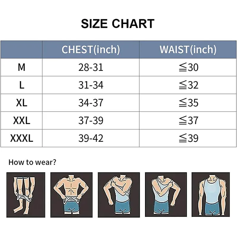 HANERDUN Men Sports Shirt Body Shaper Chest Compression Shirt Hide Gynecomastia Slimming Vest