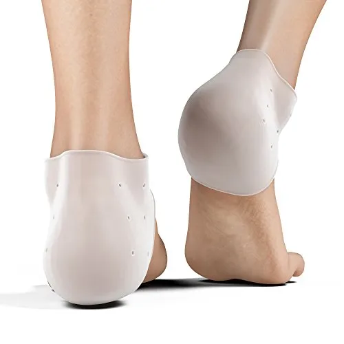 Heel Pain Relief Protectors [ Plantar Fasciitis Treatment ] 2 Pairs Foot Shoe Inserts for Achilles Tendonitis Tendon, Spurs, Fascia Support, Sore Feet, Bruised Foot Cracked Heels for Women and Men