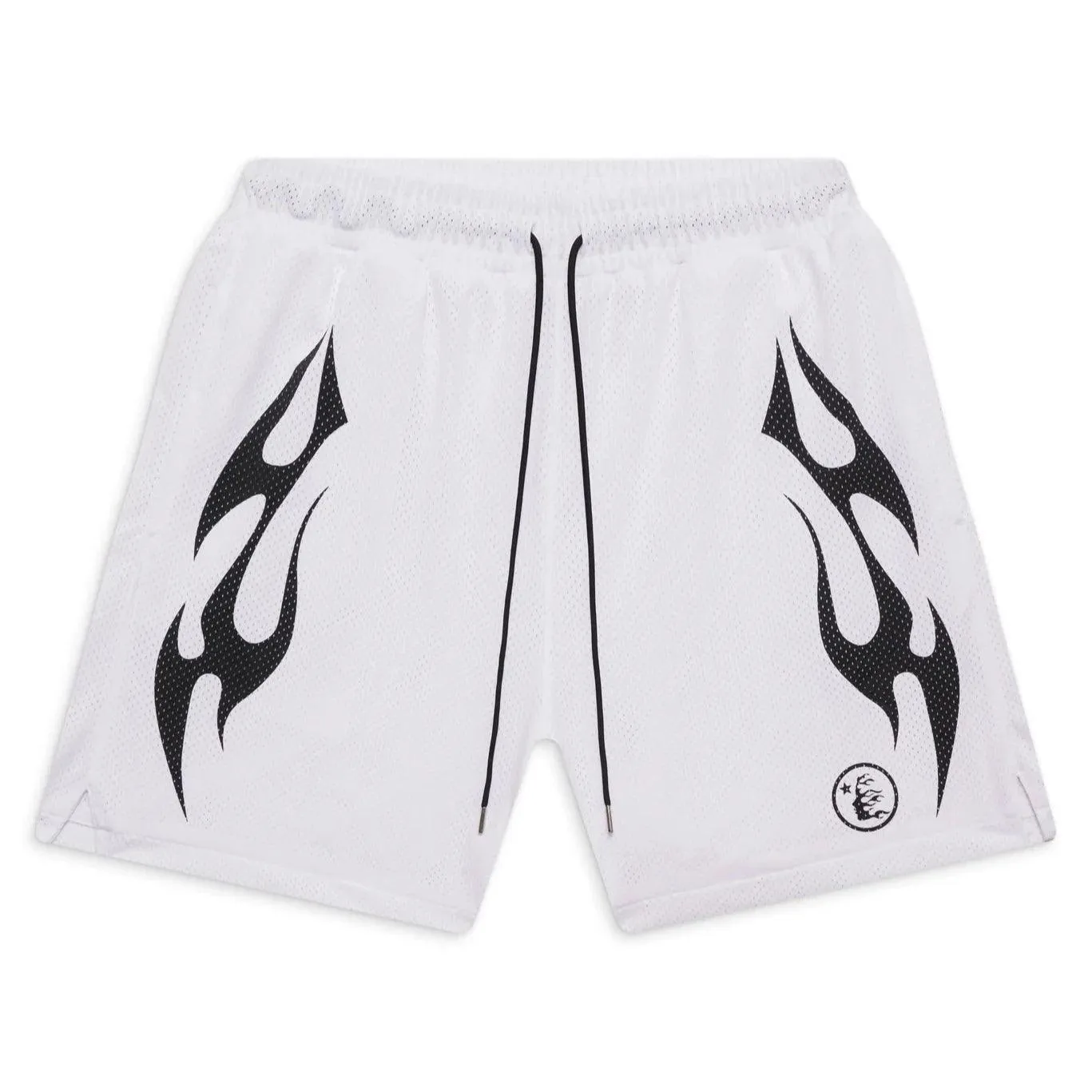 Hellstar Flame Mesh Shorts White