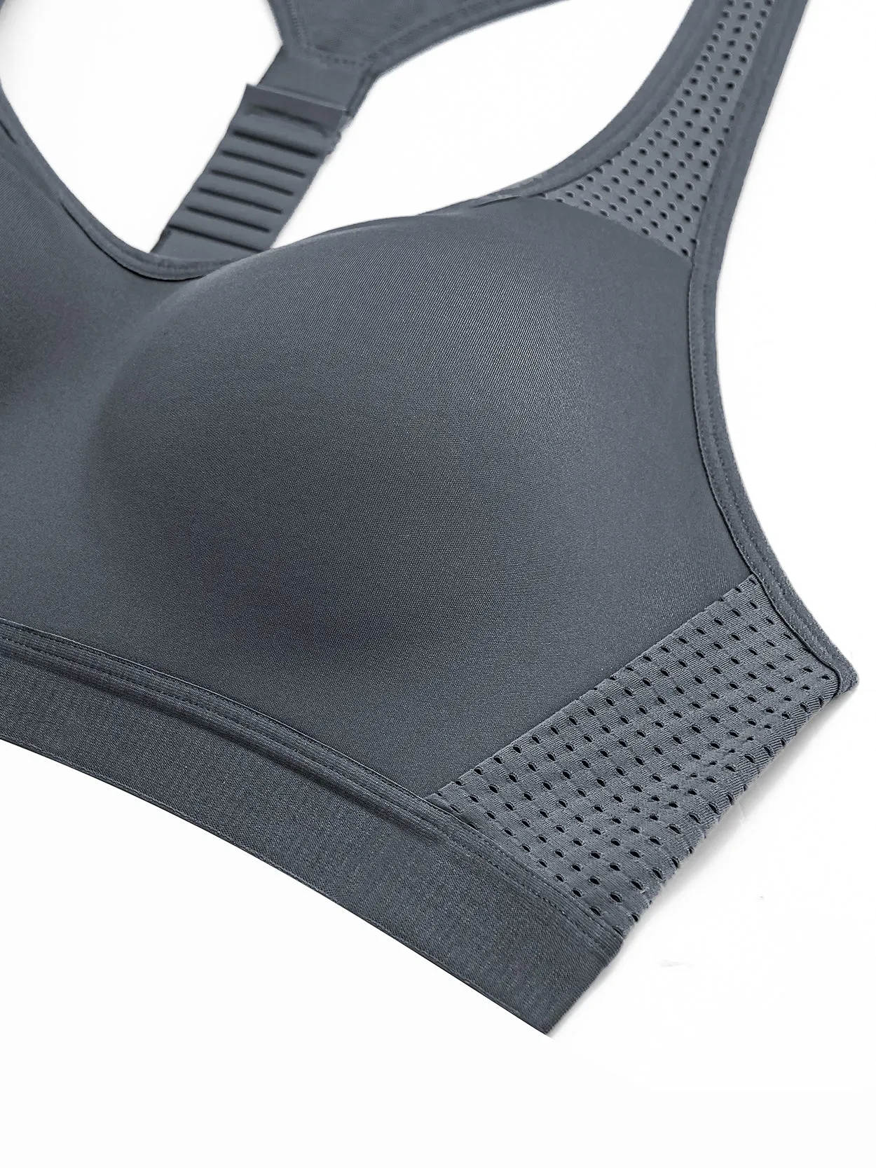 High Impact Lightly Padded Workout Bra Grey