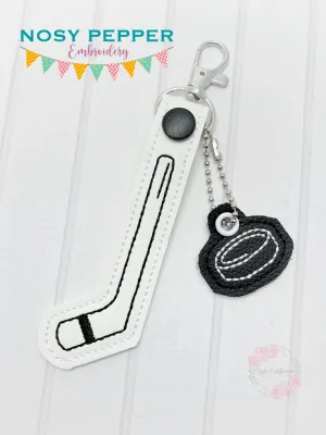 Hockey snap tab and charm set (single & Multi files included) machine embroidery design DIGITAL DOWNLOAD