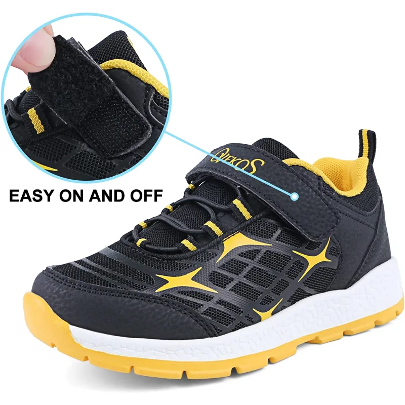 Hook & Loop Lightweight Sneakers for Boys - Running and Outdoor Walking Shoes