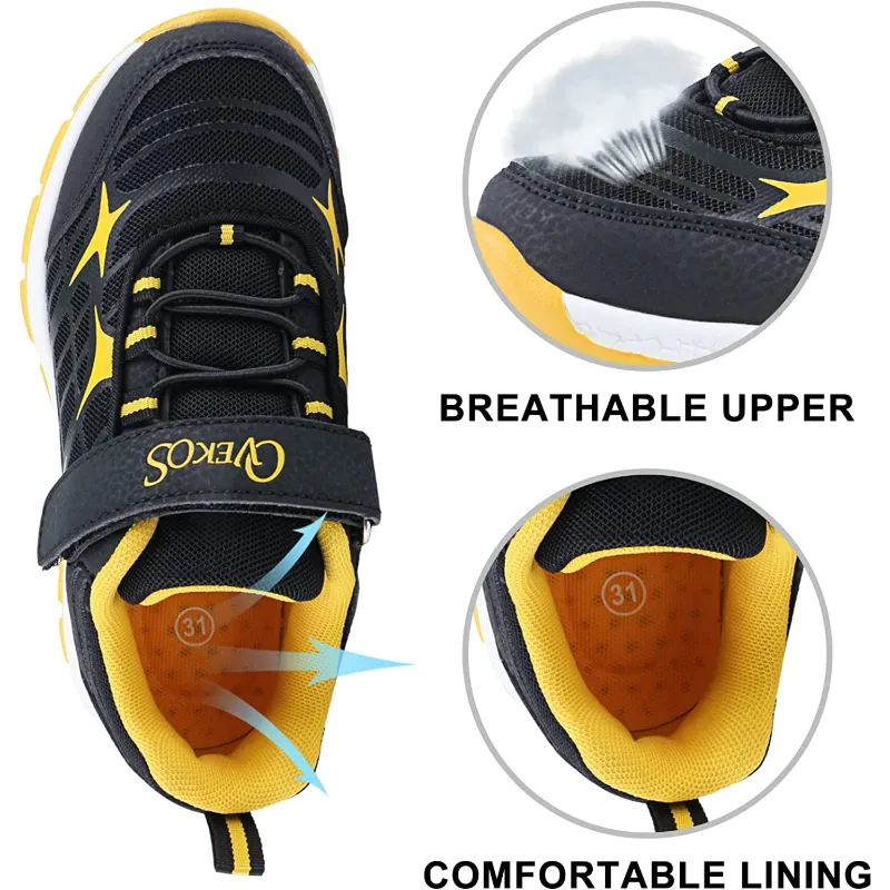 Hook & Loop Lightweight Sneakers for Boys - Running and Outdoor Walking Shoes