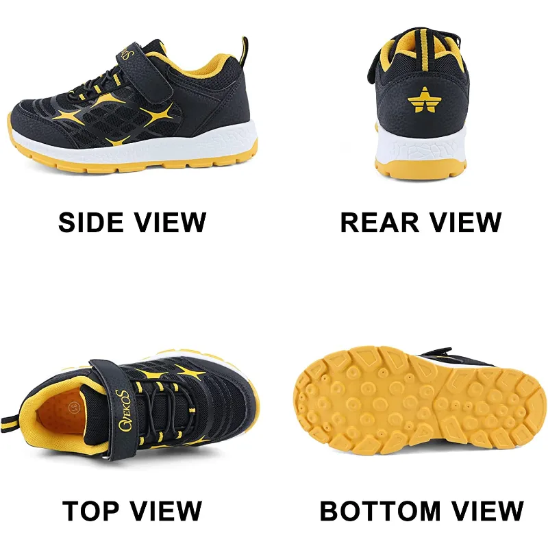 Hook & Loop Lightweight Sneakers for Boys - Running and Outdoor Walking Shoes
