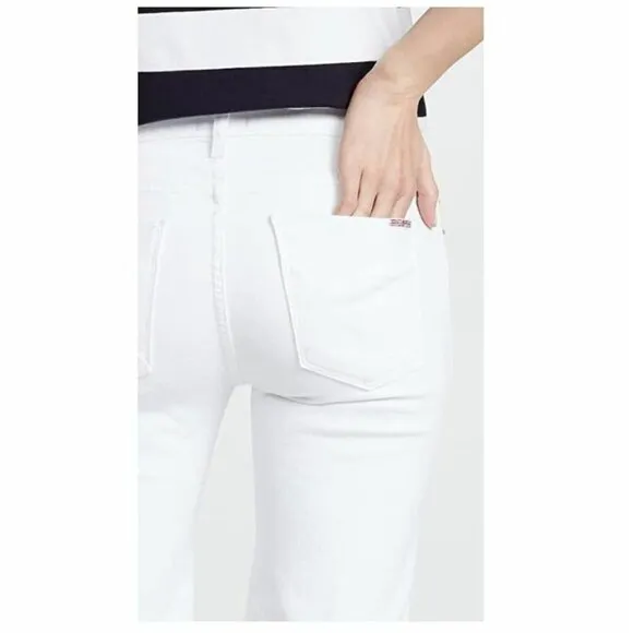 Hudson Jeans White Shorts Amelia Raw Hem Knee Bermuda Shorts Sz 25 $135 NWT