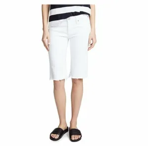 Hudson Jeans White Shorts Amelia Raw Hem Knee Bermuda Shorts Sz 25 $135 NWT