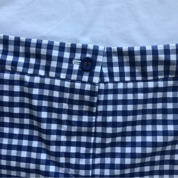 J. Mclaughlin Gingham Shorts 2 Blue White Stretch