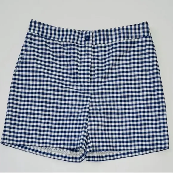 J. Mclaughlin Gingham Shorts 2 Blue White Stretch