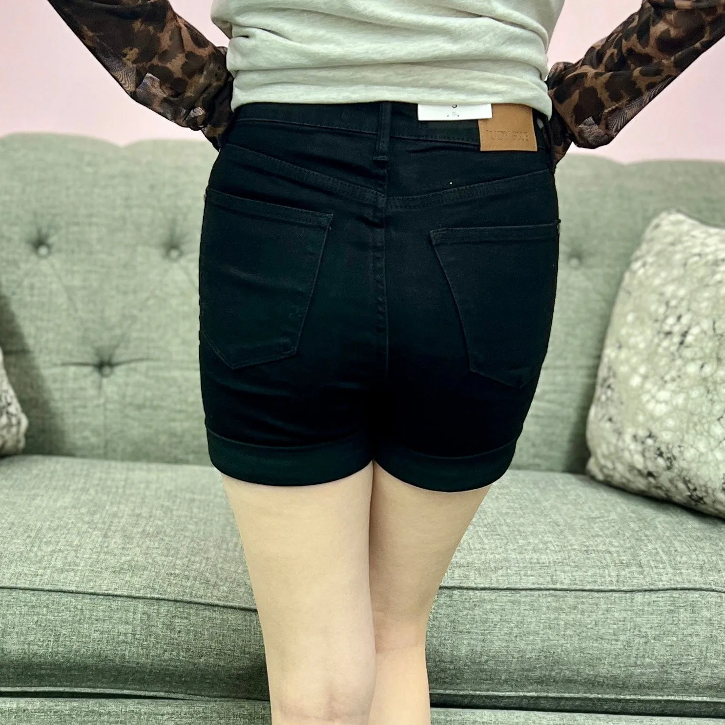 Judy Blue Tummy Control Shorts - Black
