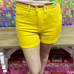 Judy Blue Tummy Control Shorts - Yellow