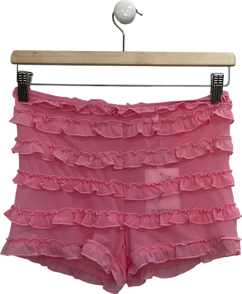 Kasela Pink Ruffle Mesh Shorts UK M