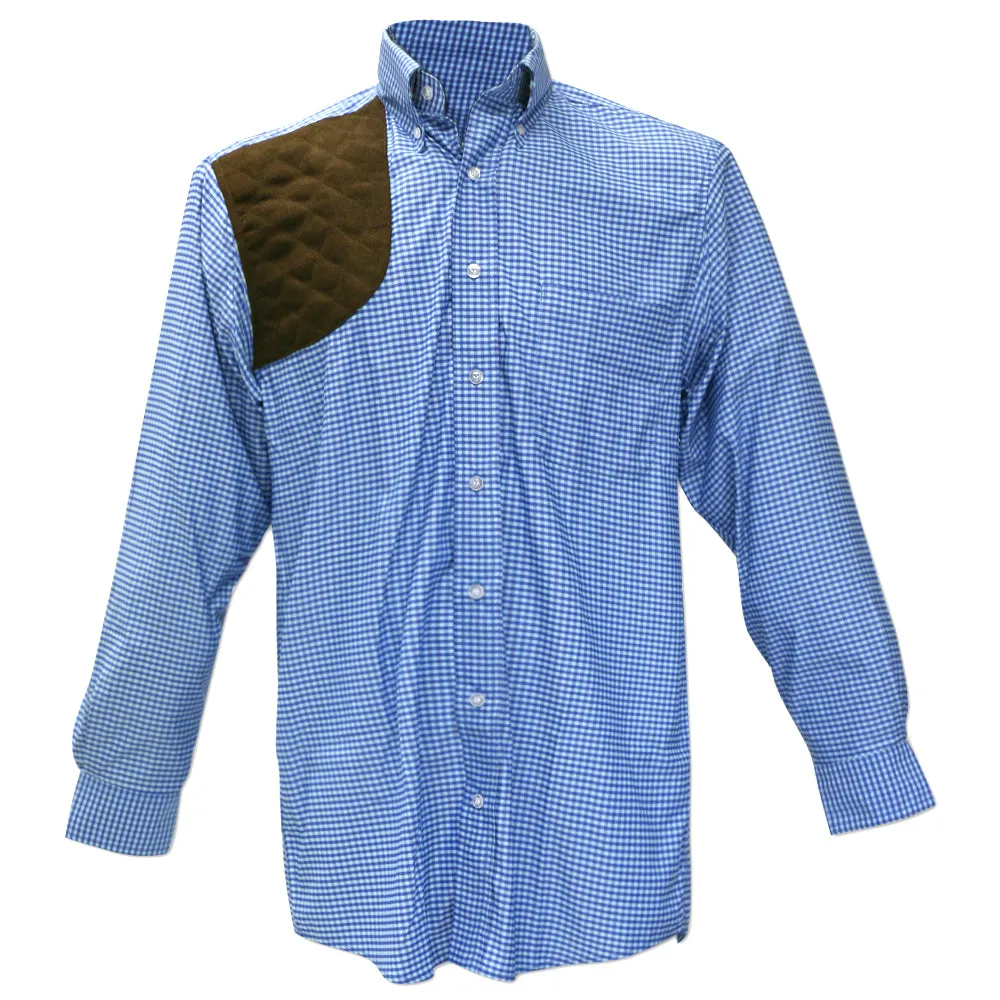 Kevin's Big & Tall Aqua/Blue Gingham Performance Right Hand Long Sleeve Shooting Shirt