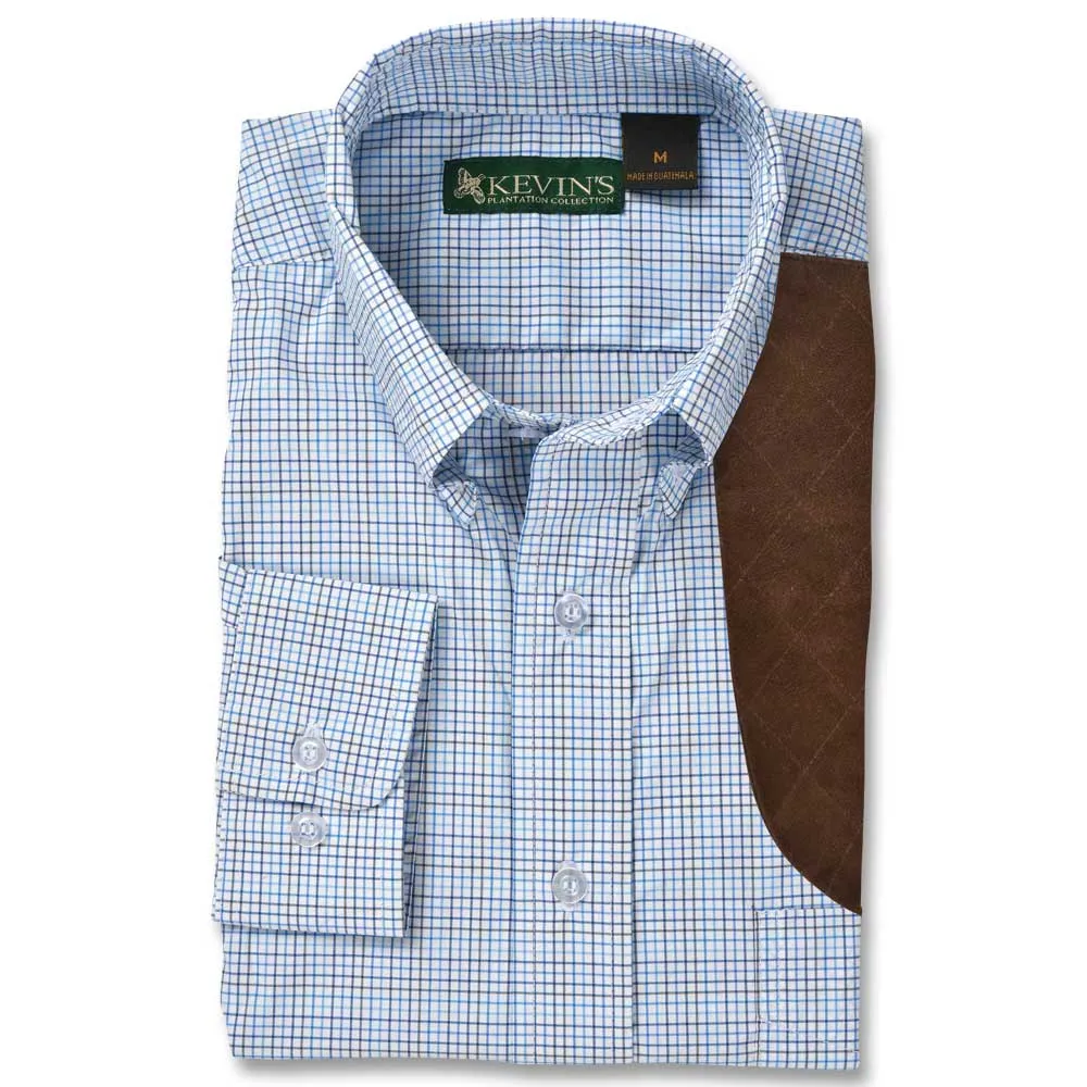 Kevin's Blue/Royal Tattersall Performance Left Hand Long Sleeve Shooting Shirt