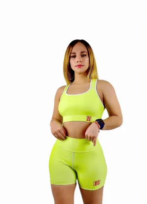 KOR Neon Yellow Sports bra