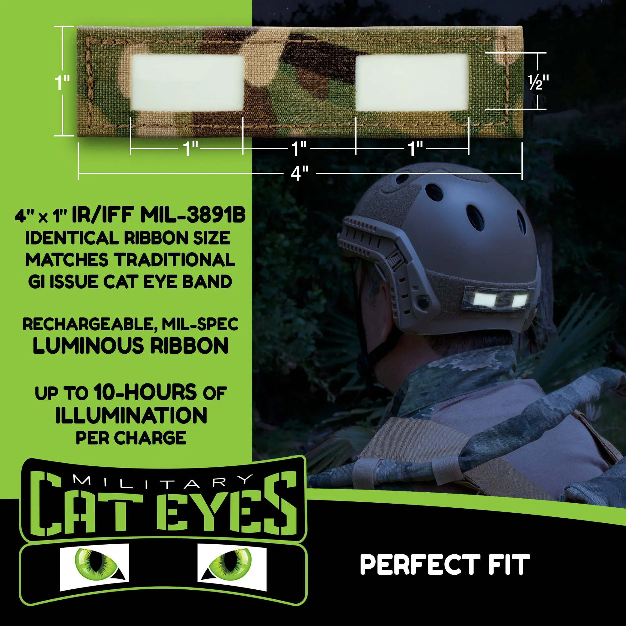 Kryptek Raid Military Helmet Cat Eye Band