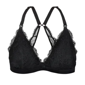 Lace Nursing Bralette - Black