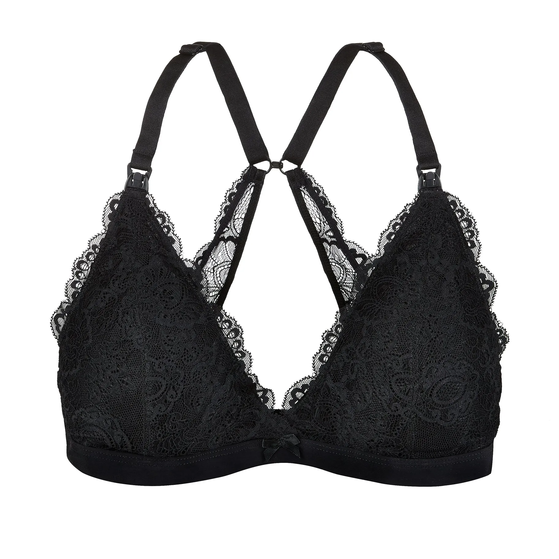 Lace Nursing Bralette - Black