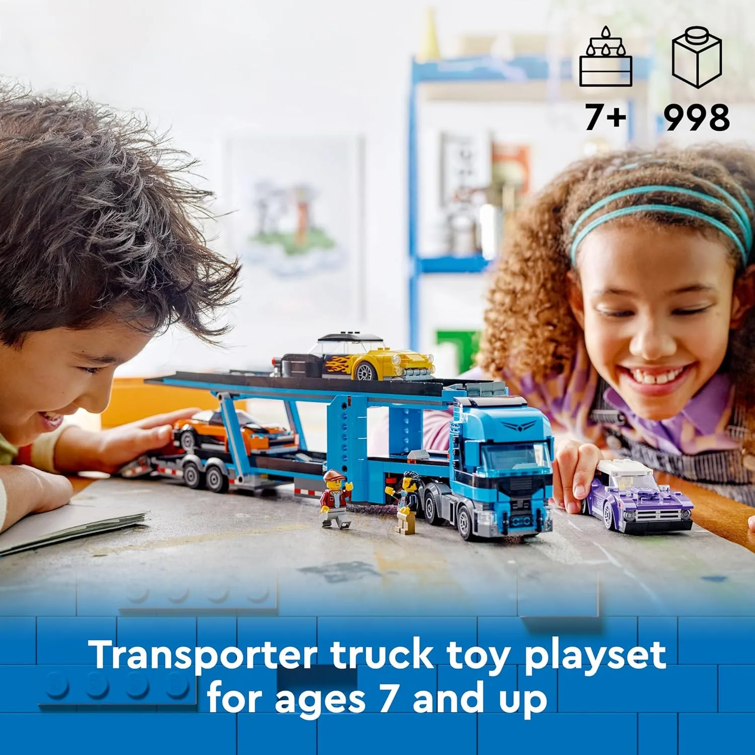 LEGO City Car Transporter Truck with Sports Cars 60408 Building Blocks Toys for 7  Gift for Boys and Girls