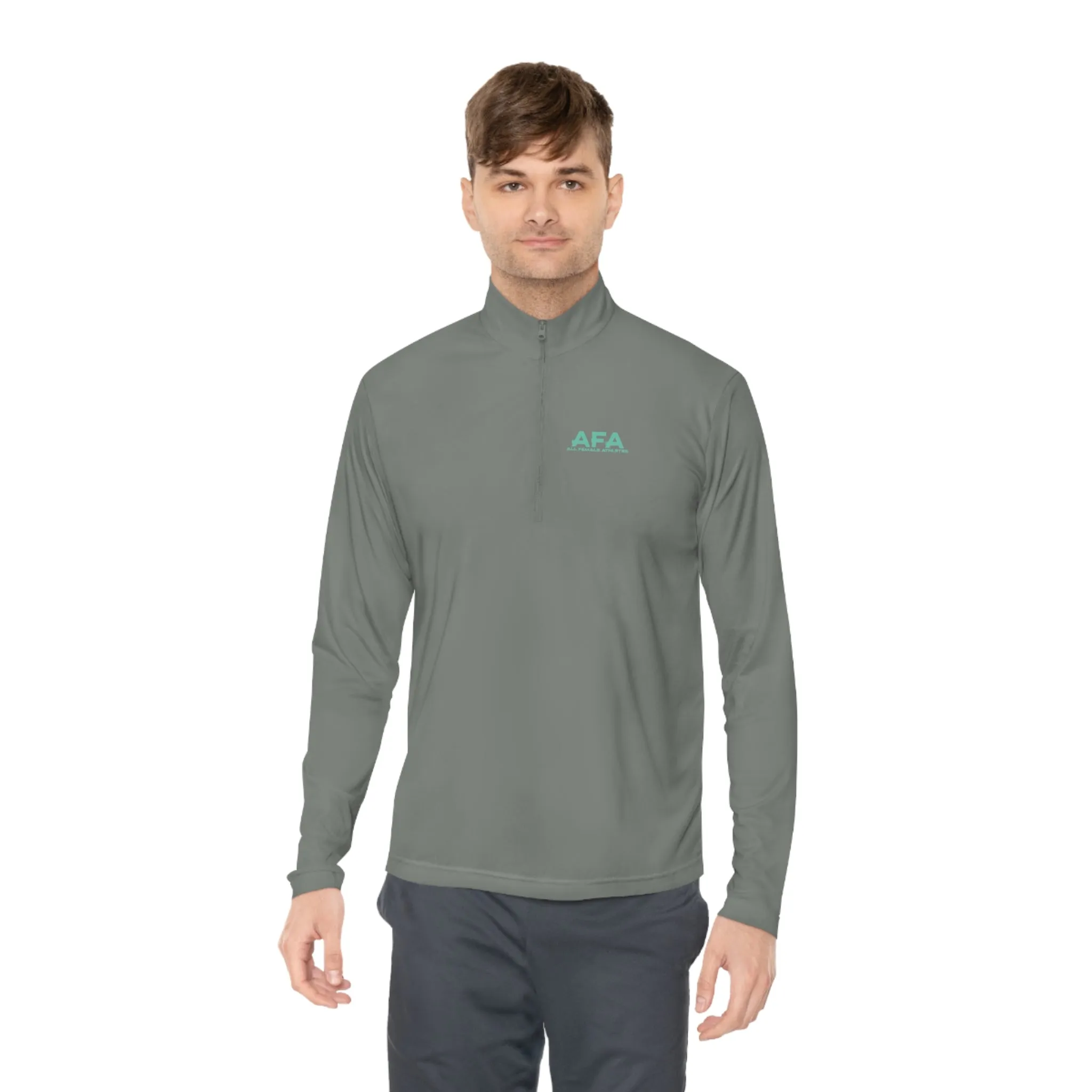Light Green All Female Athletes Unisex Quarter-Zip Pullover