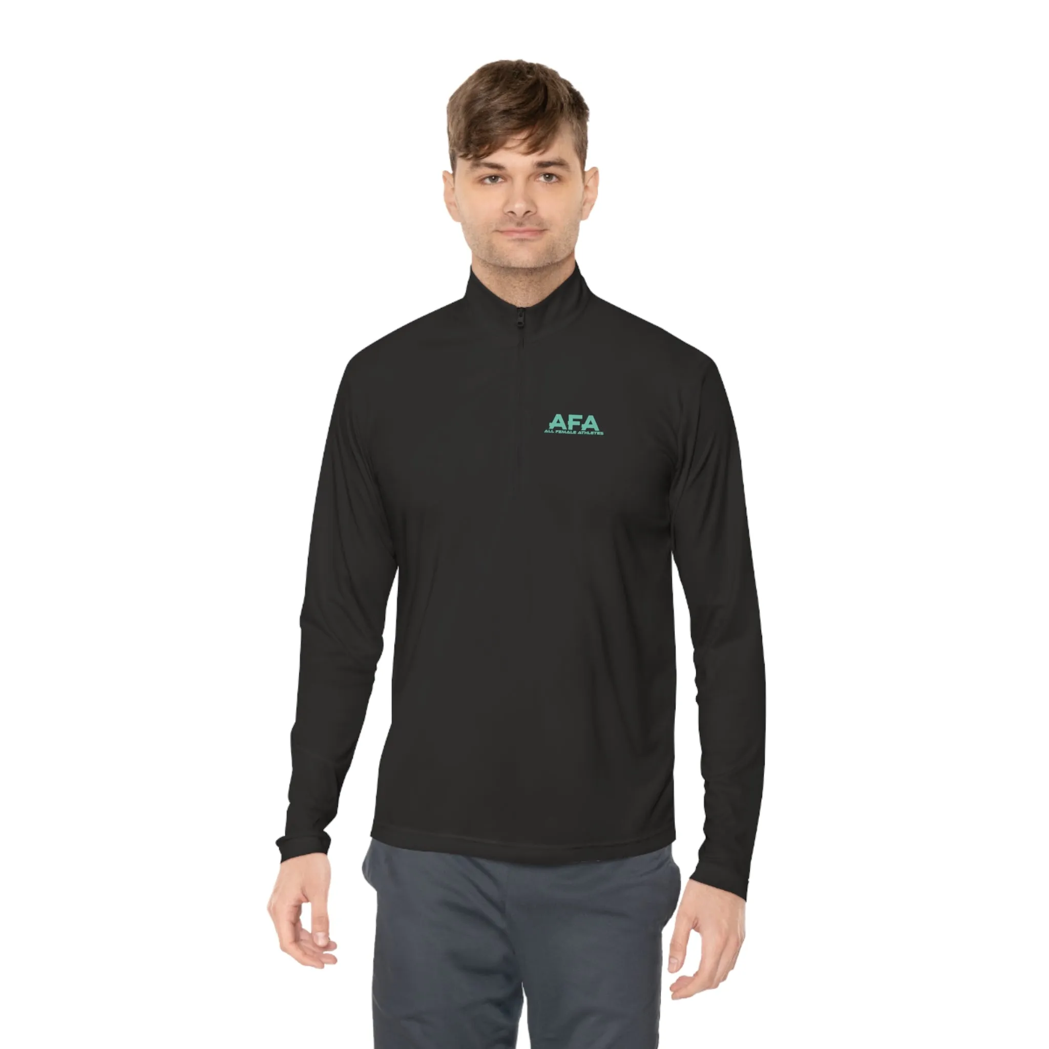 Light Green All Female Athletes Unisex Quarter-Zip Pullover