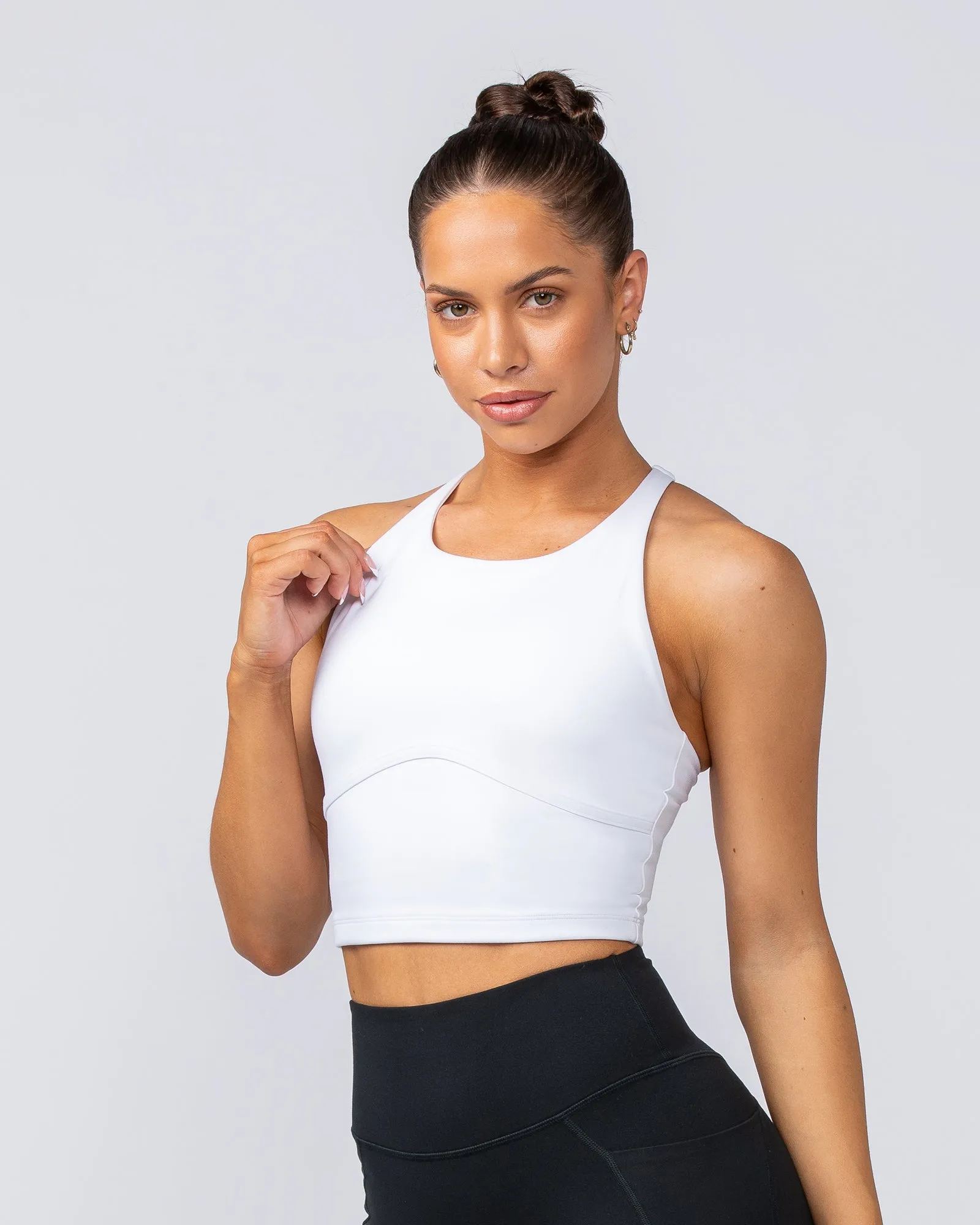 Limitless Cropped Active Tank - White