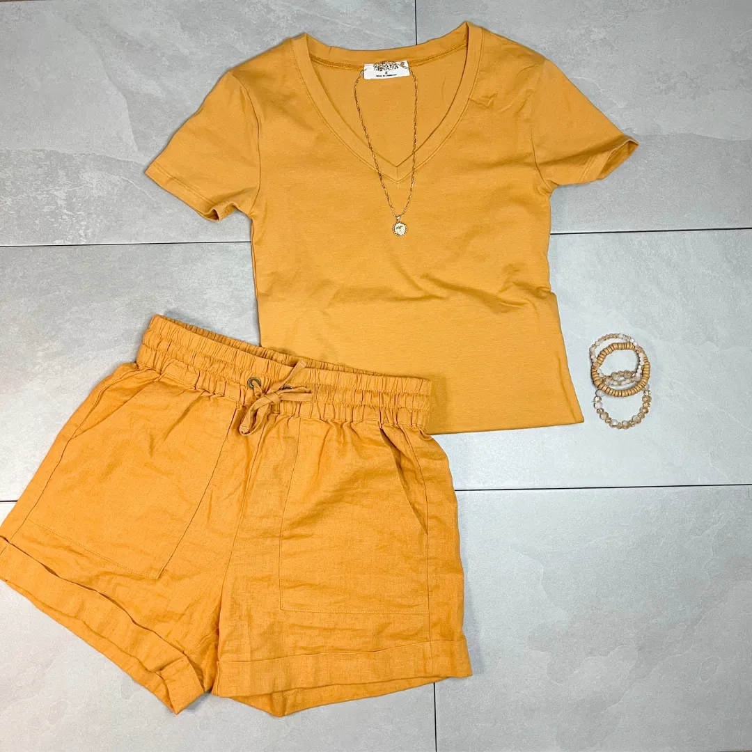 Linen Shorts and Shirt