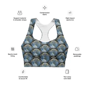 Longline Sports Bra (Her/Muliebris)(Opal Skies Cantus Primus "Lūminōsitās") RJSTHs2024 RJS