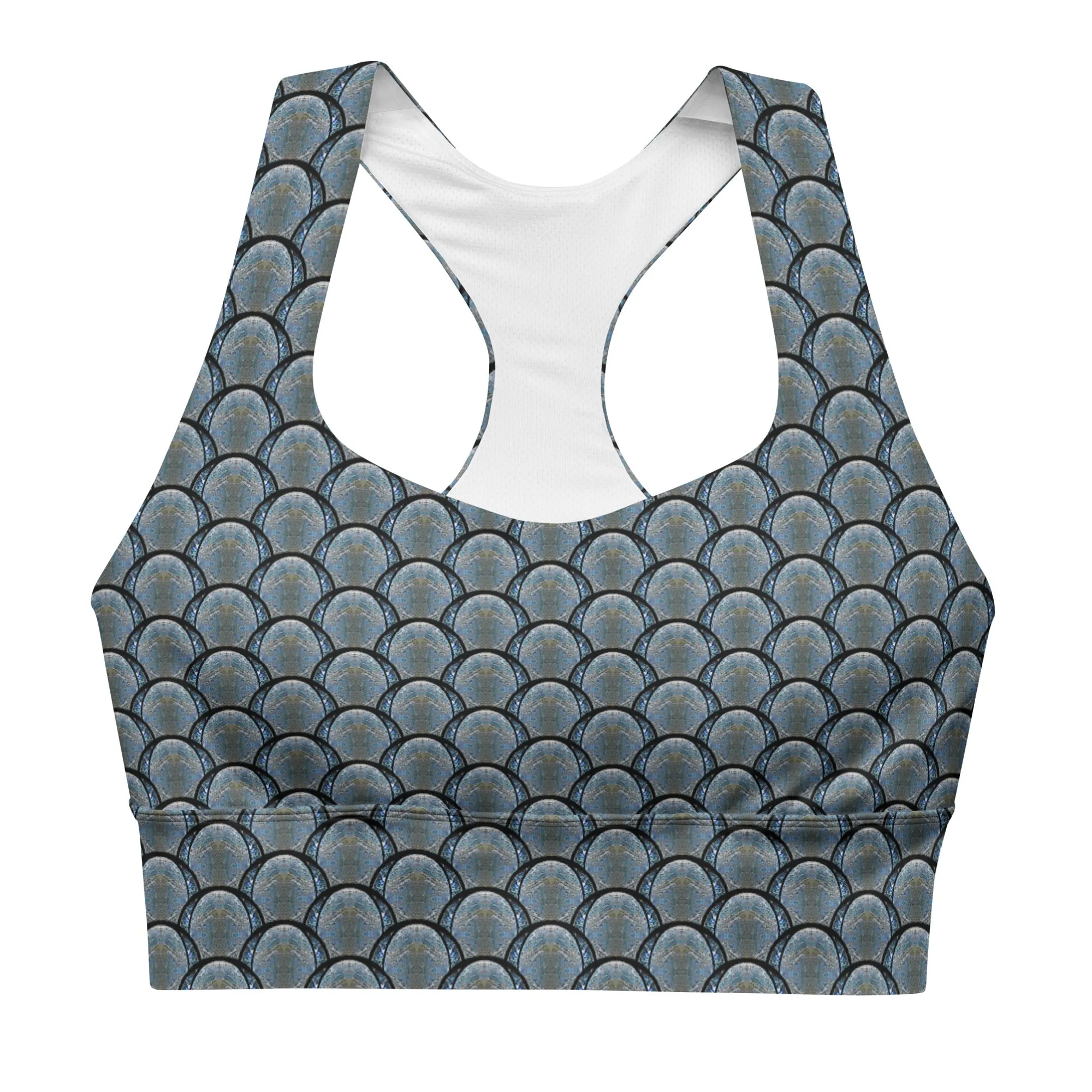 Longline Sports Bra (Her/Muliebris)(Opal Skies Cantus Primus "Lūminōsitās") RJSTHs2024 RJS