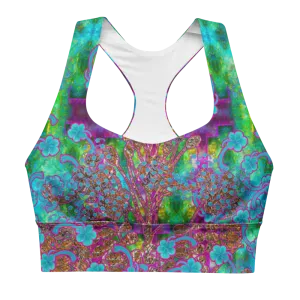 Longline Sports Bra (Her/Muliebris)(Windsong Flower) RJSTH@Fabric#11 RJSTHs2021 RJS
