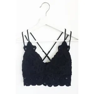 Lovely In Lace Bralette in Black